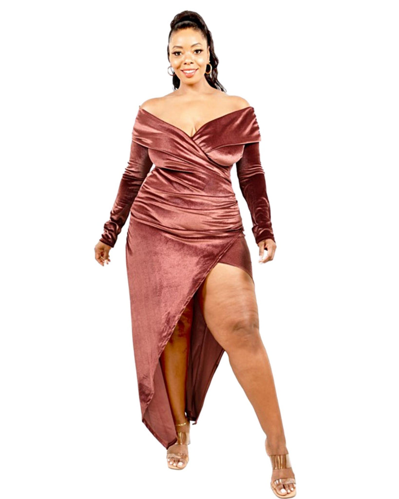 Athena Off Shoulder Velvet Dress | PINKY PROMISE LA Athena Off Shoulder Velvet Dress | PINKY PROMISE LA